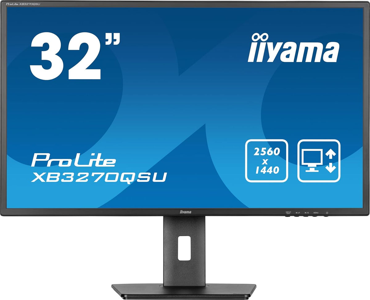 iiyama ProLite XB3270QSU B1 écran PC 32 pouces - IPS QHD 2560 x 1440 100 Hz - réponse 3 ms haut parleurs intégrés - HDMI DisplayPort USB réglage hauteur pivot VESA