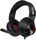 Corsehild - Casque studio DJ stéréo circum auriculaire filaire - Haut-parleurs 40 mm et prise audio pour ordinateur téléphone piano guitare - Simili cuir rouge