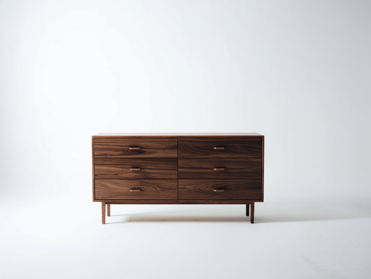 Commode - bois - 150x42x72 cm - brun - style contemporain