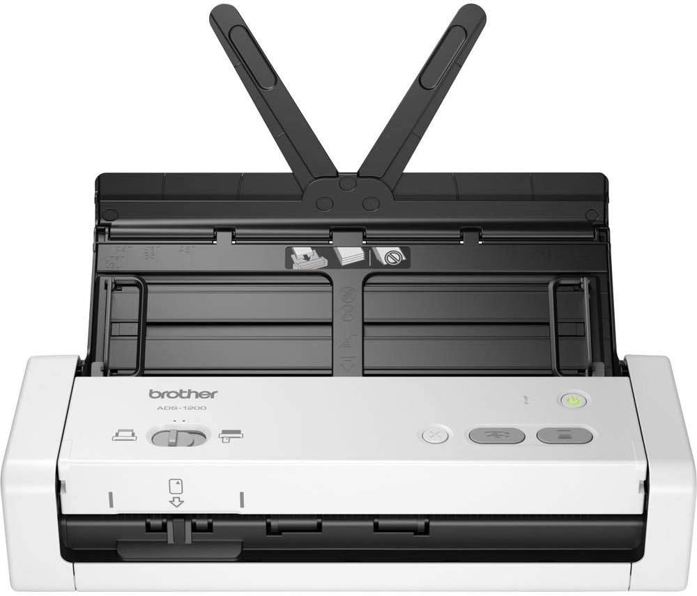 Brother ADS-1200 - Scanner documents portable couleur A4 - Résolution jusqu'à 1200 dpi et numérisation vers PC ou clé USB - Format compact connexion USB pour bureau mobile