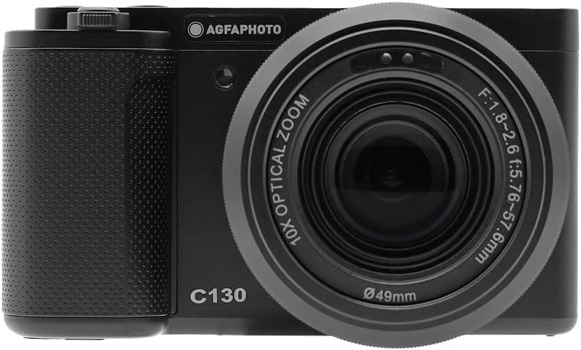 AGFA Photo Realishot C130 appareil compact - capteur CMOS noir écran tactile 2,8 pouces - zoom optique 5x autofocus - stabilisation optique carte SD batterie rechargeable