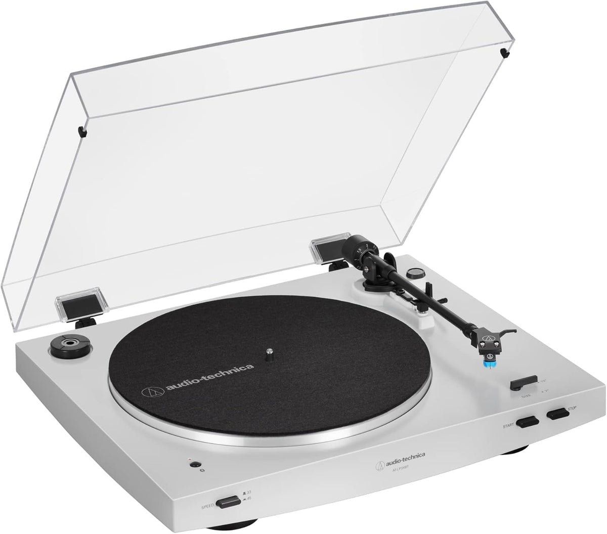 Audio Technica LP3XBTWH platine vinyle automatique - Bluetooth sans fil finition blanche - Entraînement pour lecture jusqu à 45 tr min - Sortie RCA pour ampli récepteur et HP