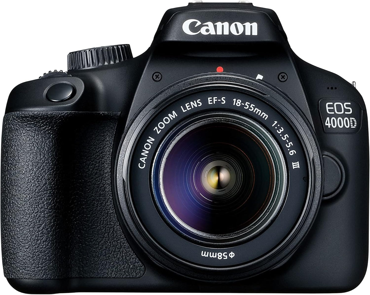 Canon EOS 4000D appareil photo reflex 18,1 MP - Objectif EF S 18 à 55 mm DC III - Capteur CMOS monture Canon EF S - Stabilisation optique et enregistrement vidéo MP4