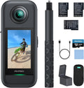 AKASO 360 Kit Création - Caméra action 360 5,7K avec carte 128 Go - Photos 72 MP capteurs 48 MP SuperSmooth - Écran tactile 2,29 pouces suivi IA Horizon Lock