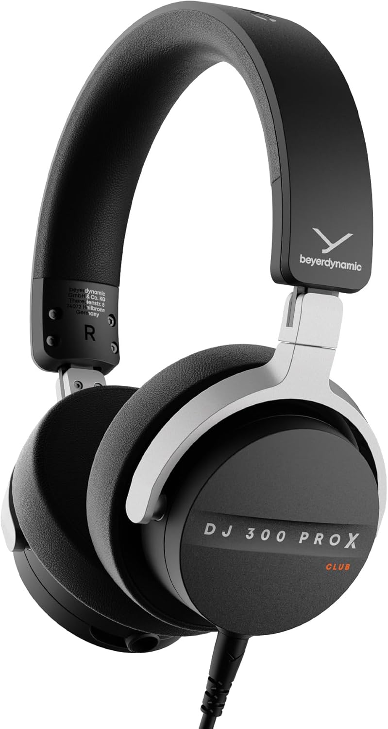 beyerdynamic DJ 300 Pro X Club casque DJ - conception fermée 48 ohms noire - écoute sur les oreilles bonnets personnalisables - jack 3,5 mm pour usage professionnel