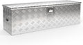 Wiltec caisse à outils aluminium - capacité 170 L dimensions 124 x 37 x 38 cm - finition argentée étanche - couvercle avec vérins gaz et poignées pour transport