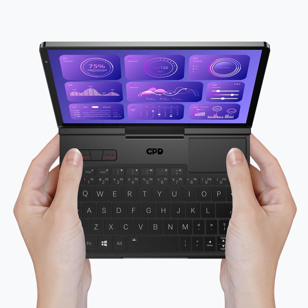 GPD Pocket 4 ordinateur ultra mobile - écran 8,8 pouces rotatif 180 degrés Ryzen 7 8840U - 16 Go LPDDR5x SSD NVMe 1 To - WiFi 6E Ethernet 2,5G Bluetooth 5.3