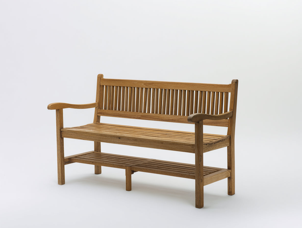 Banc de jardin - bois - 152x58x86 cm - bois naturel - rustique