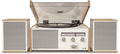 Crosley Switch II Platine vinyle Bluetooth finition naturelle - Entraînement par courroie avec vitesses réglables - Radio AM FM et entrée auxiliaire - Haut parleurs intégrés