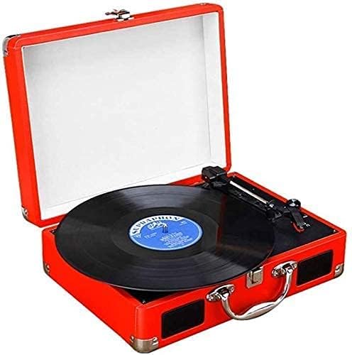 ROLTIN tourne disque valise - platine vinyle vintage portable à 3 vitesses - entraînement par courroie haut parleur stéréo - lecteur disque compact pour écoute musicale