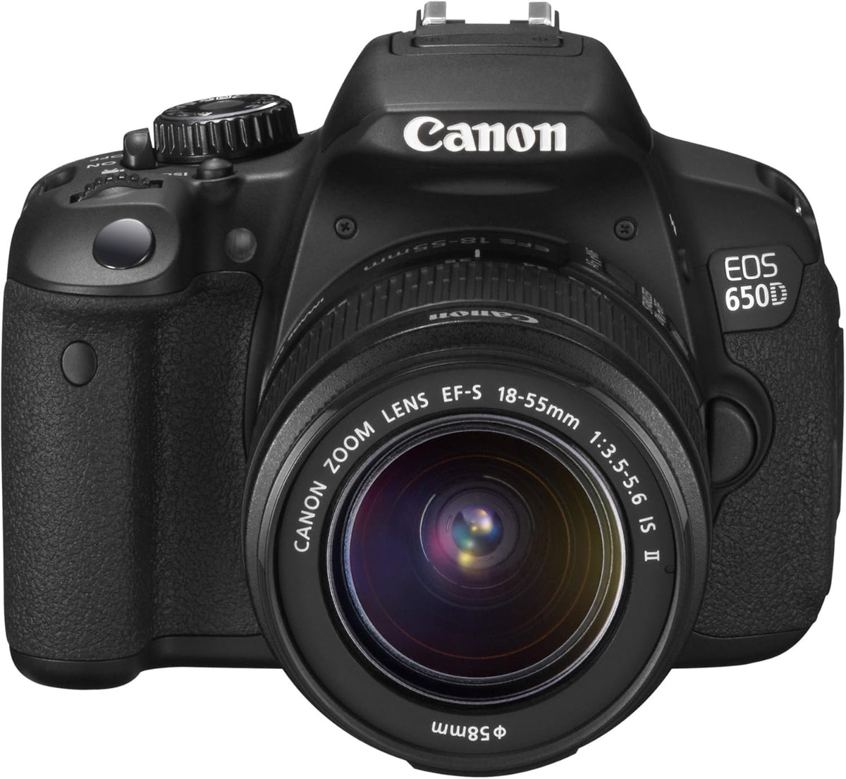 Canon EOS 650D appareil photo reflex - capteur CMOS 18 MP noir objectif 18 à 55 mm IS II - zoom optique 3x stabilisation optique - mesure spot monture Canon EF S