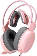 Corsehild casque supra auriculaire avec microphone - modèle filaire rose léger pliable - basses stéréo contrôle volume - coussinets éponge pour écoute et communication