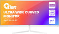 Qian QMC-VA30-02 - Écran PC incurvé 30 pouces ultralarge 2560 x 1080 200 Hz - Dalle VA 21:9 Adaptive Sync - HDMI 2.0 DisplayPort 1.4 VESA inclinaison réglable