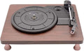 KANBUN - Platine vinyle Hi-Fi à entraînement par courroie - Cartouche préampli intégré et contrepoids réglable - Socle bois massif finition noyer pour écoute domestique