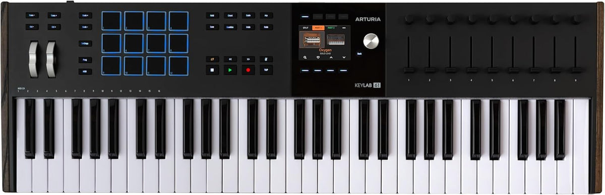 Arturia KeyLab 61 MK3 Black - Clavier maître MIDI USB 61 touches - Contrôleur noir pour studio et production musicale - Câble USB-A vers USB-C inclus