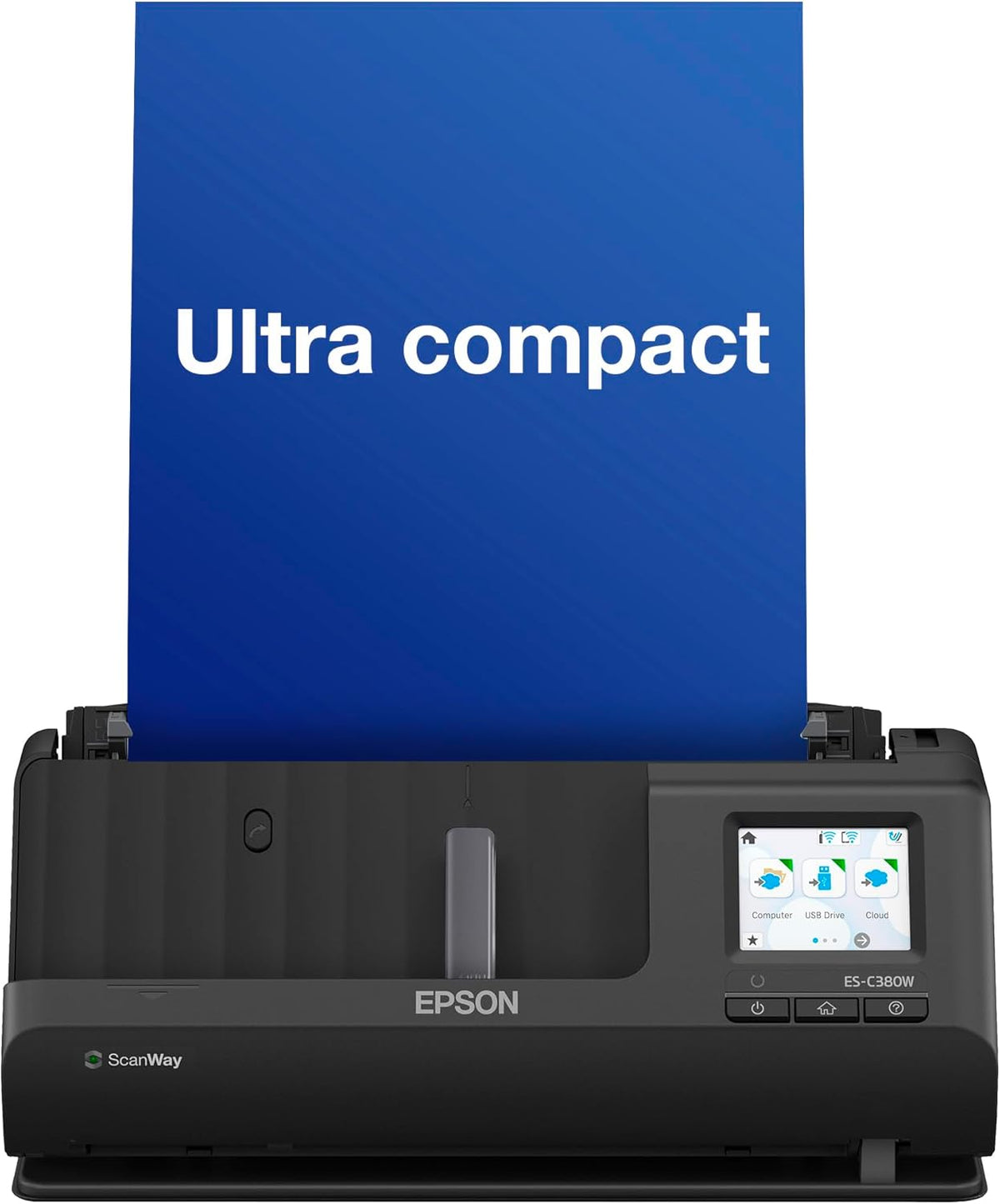 Epson ES C380W scanner réseau professionnel A4 - Alimentation recto verso et écran tactile - Résolution 600 dpi traitement médias - WiFi USB format compact faible consommation