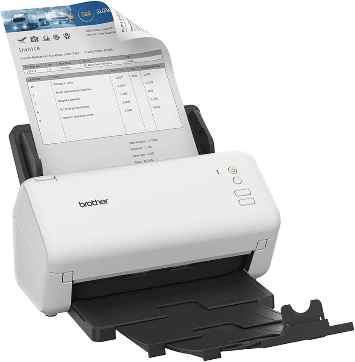 Brother ADS 4100 Scanner documents A4 recto verso - Jusqu à 35 pages par minute - ADF 60 feuilles avec résolution 600 x 600 dpi - USB pour bureau et numérisation rapide