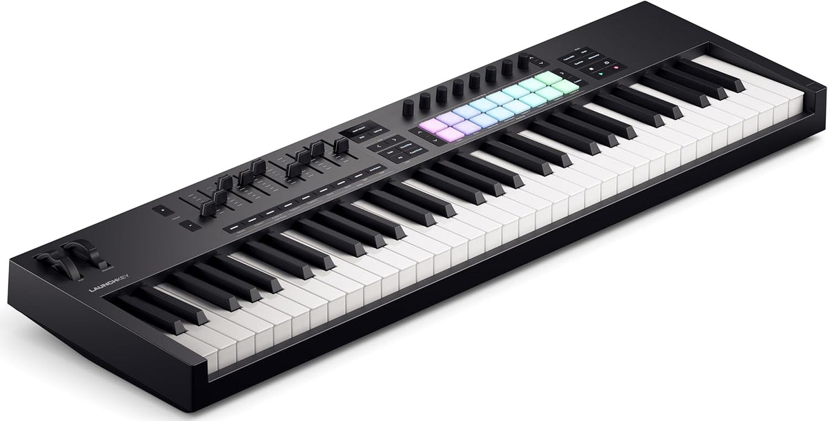 Novation Launchkey 61 MK4 - Clavier maître MIDI USB 61 touches semi lestées - Modes Chord Scale 8 pads et arpégiateur - Intégration STAN avec bundle logiciels