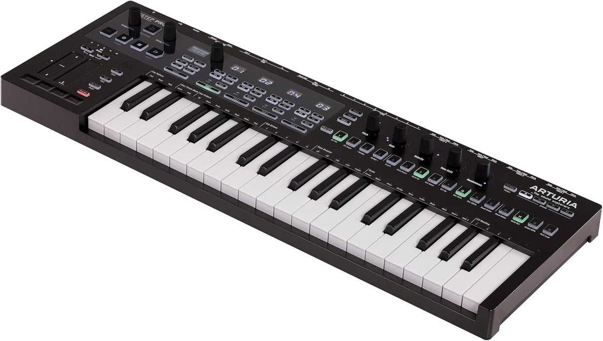Arturia KeyStep Pro Chroma Edition Limitée - Clavier maître MIDI USB 37 touches - Séquenceur 4 pistes intégré - Adaptateur secteur câble USB et commandes pour production musicale