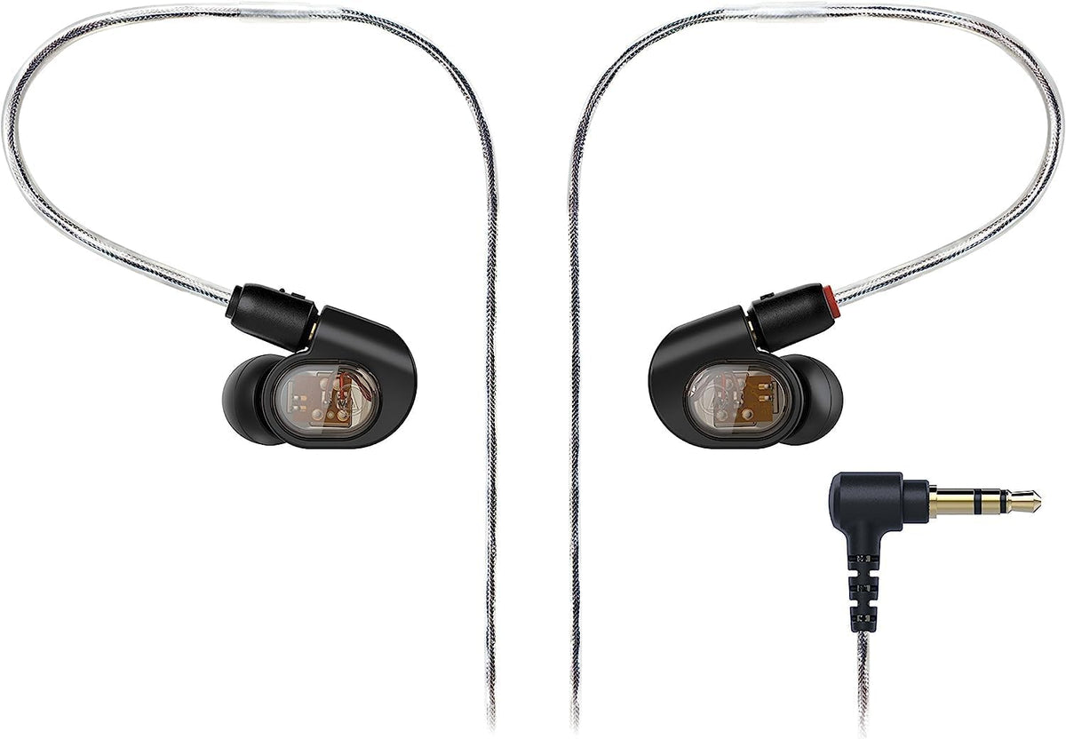 Audio Technica ATH E70 écouteurs intra auriculaires IEM noirs - Casque filaire professionnel avec isolation acoustique