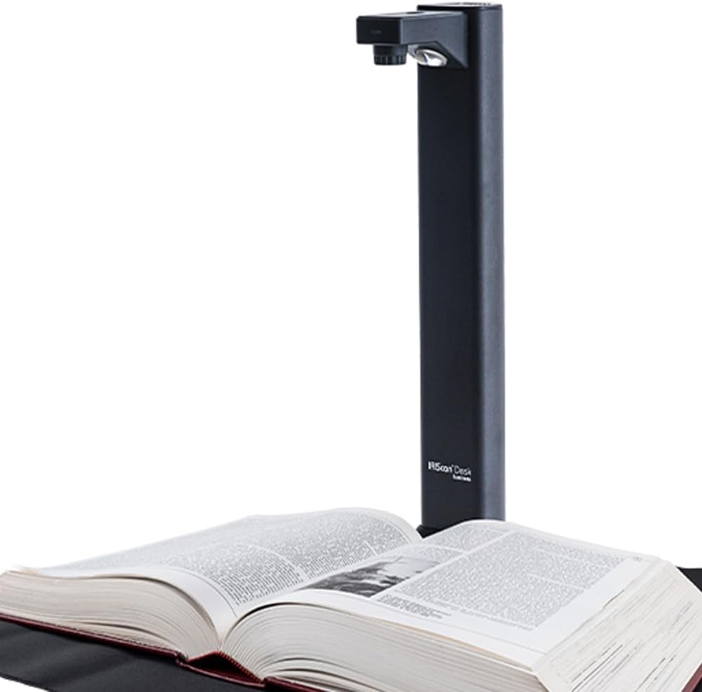 IRIScan Desk Pro - Scanner documents et livres A3 24 MP 600 dpi - Caméra LED 4K jusqu'à 60 pages minute - OCR ReadirisPDF mise à plat IA USB Windows macOS