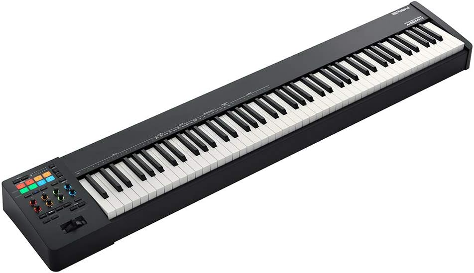 Roland A 88MK2 Clavier maître MIDI USB - 88 touches pour studio et composition - Trois entrées pédale intégrées - Contrôleur noir avec structure bois poids 17,3 kg