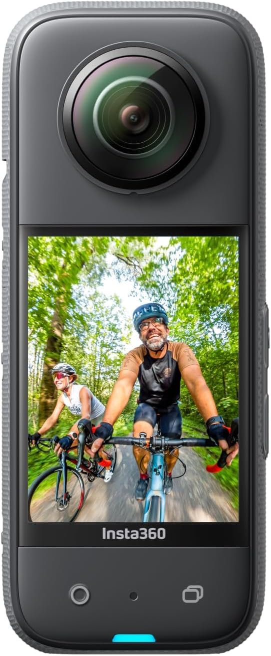 Insta360 X3 - Caméra action 360 5,7K avec capteurs 48 MP - Photos 72 MP objectif unique 4K et stabilisation - Écran tactile 2,29 pouces étanche USB