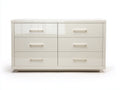 Commode - bois - 140x44x76 cm - blanc - style moderne