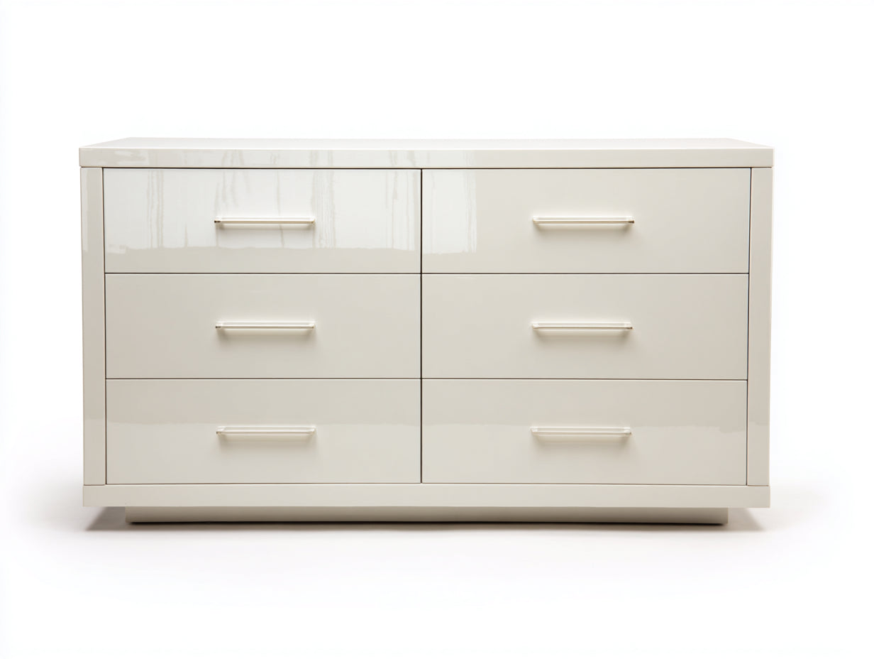 Commode - bois - 140x44x76 cm - blanc - style moderne
