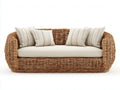 Canapé de jardin - Résine tressée-Tissu - 168x88x82 cm - Beige naturel-Écru - Style organique