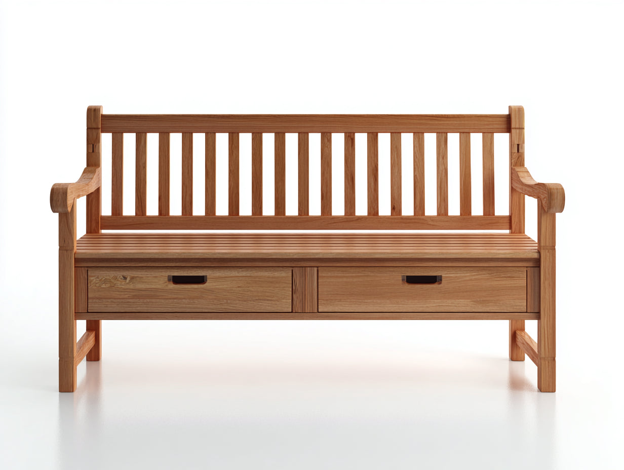 Banc de jardin - bois - 170x62x87 cm - bois naturel - traditionnel
