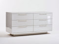 Commode - bois - 134x42x74 cm - blanc - style moderne