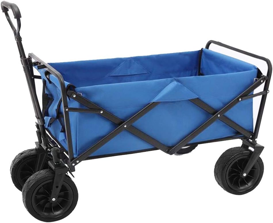 WJYLM Chariot pliant extérieur à 4 roues - Charge jusqu à 85 kg pour camping et plage - Wagon robuste pour jardin et pêche - Chariot de transport pliable Style 2