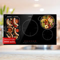 Klarstein Plaque à induction encastrable 9000 W - 5 foyers sur surface céramique noire - Commandes tactiles avec fonction Boost - Sécurité enfant pour cuisine moderne