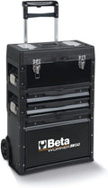 BETA BW C43 chariot à outils modulaire - Chariot de rangement à 3 modules - Tôle et matière plastique - 4 compartiments finition noire pour transport d'outillage