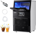 VEVOR machine à glaçons commerciale 36 kg par 24 h - Capacité stockage 5 kg - 32 glaçons par cycle - Écran LED et nettoyage automatique pour restaurant bar