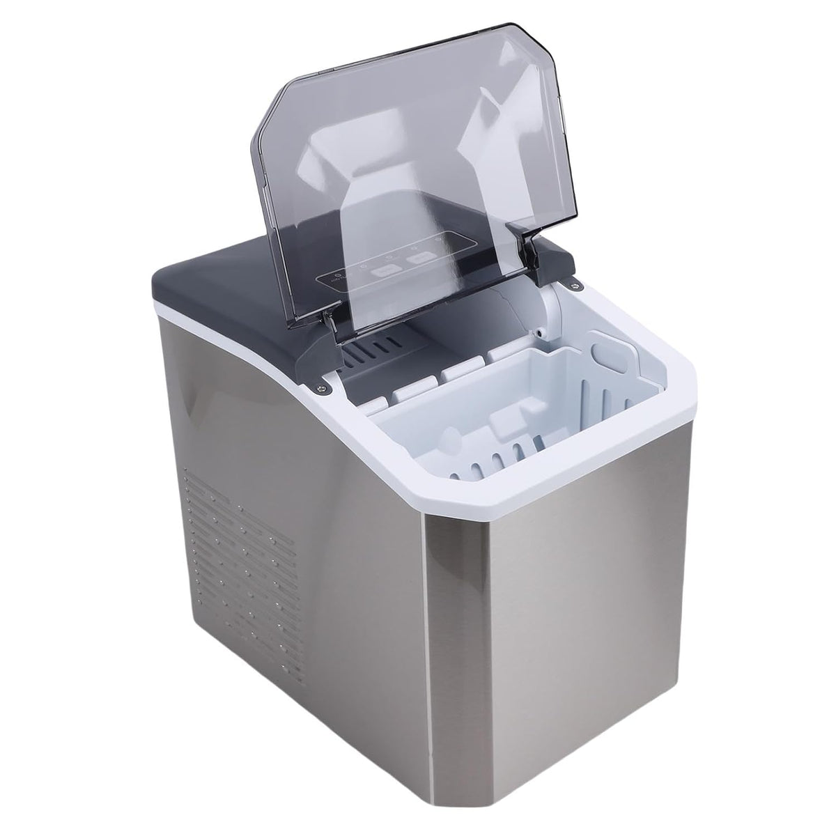 Dpofirs machine à glaçons portable inox - Fabrication rapide en 9 minutes - Machine à glaçons de comptoir 220 V avec arrêt automatique