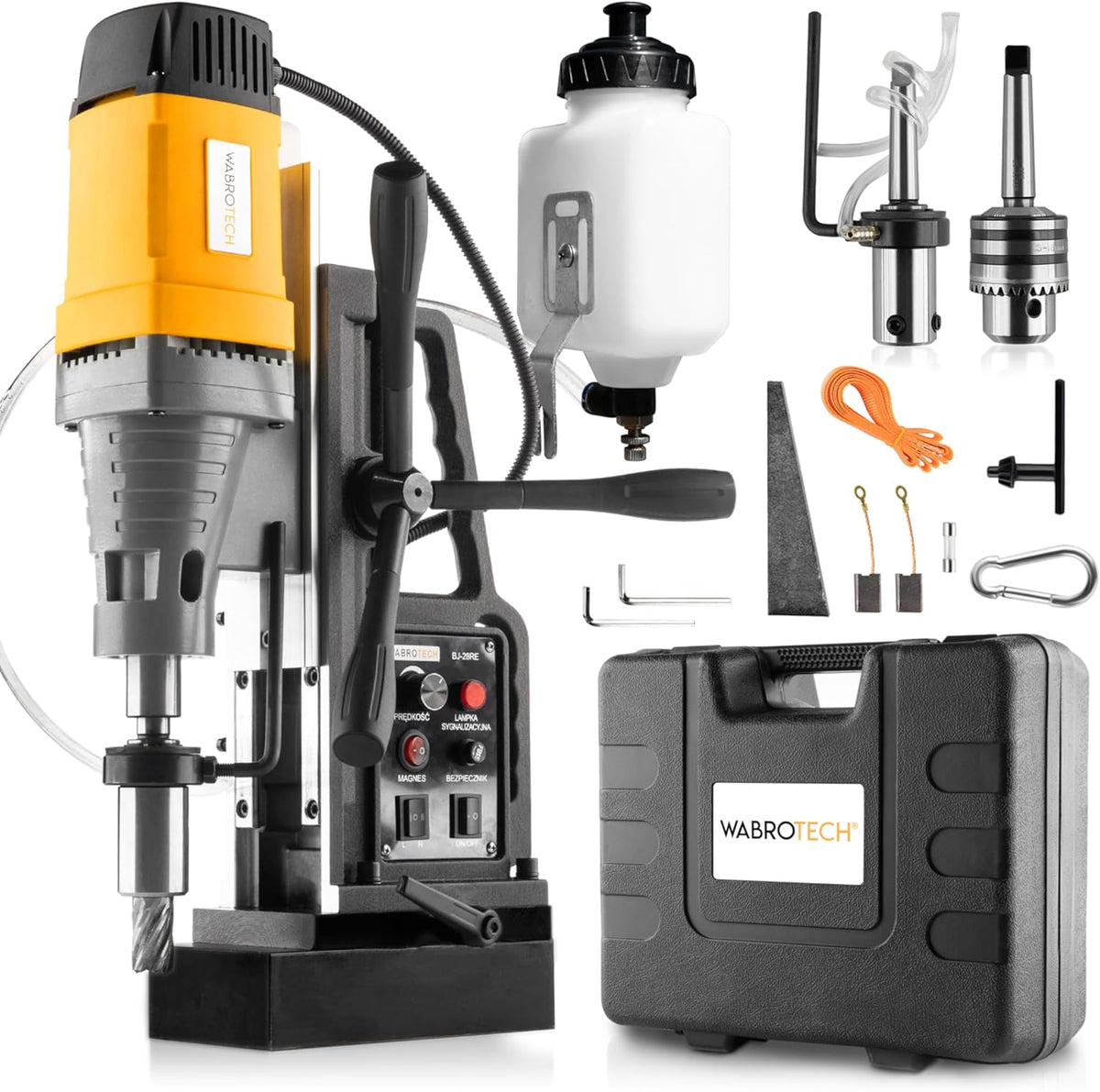 WT28RE perceuse magnétique carotteuse - puissance 2080 W carottage maximal 60 mm - vitesse 300 tr min perçage plein 28 mm - mandrin 16 mm queue Weldon alimentation 230 V