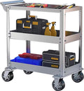 Vockol chariot d atelier inox 3 étages - Capacité maximale 500 kg dimensions 78 x 46 x 92 cm - Chariot à outils pour garage cuisine - Acier inoxydable 3 plateaux