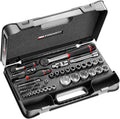 FACOM RS 161 2 coffret cliquets douilles embouts - 58 pièces acier inoxydable poli - entraînements un quart et un demi pouce - cliquets étanches MBOX couple 170 Nm