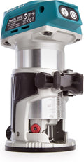Makita DRT50ZJX3 Affleureuse sans fil 18 V LXT - Vitesse jusqu à 30000 tr min - Base plongeante et accessoires inclus - Machine seule avec coffret MAKPAC