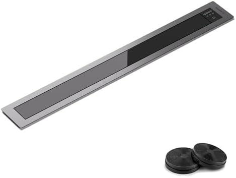 Klarstein hotte Downdraft 90 cm - débit jusqu à 680 m3 h 3 vitesses - modèle escamotable avec mode Booster - commandes tactiles inox pour îlot avec 2 filtres aluminium