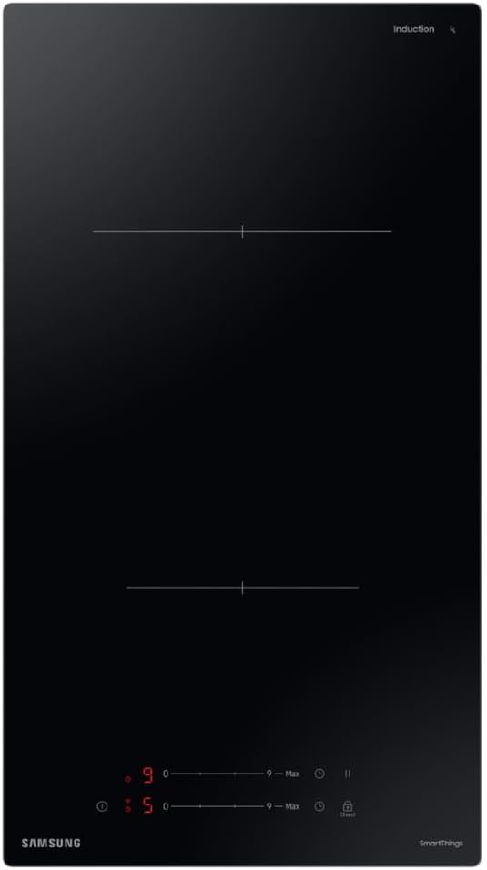 Samsung NZ32BG2005FKU1 - Plaque à induction AI 2 zones de cuisson - Fonction Power Boost et commandes tactiles - Surface vitrocéramique noire pour cuisine encastrée