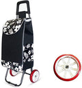 RAPGACBQ Chariot de courses pliable noir - Grande capacité pour transport quotidien - Structure légère avec 2 roues de rangement - Modèle multifonction facile à stocker