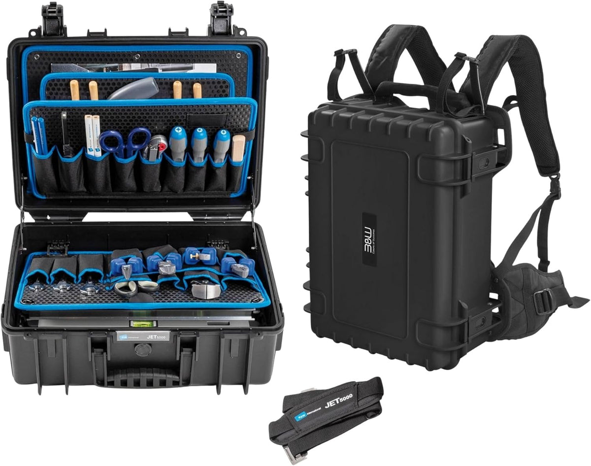 BetW JET5000 valise outils 14 pièces - polypropylène noir avec 34 compartiments - capacité 19,1 L imperméable - dimensions 47 x 36,8 x 19,1 cm pour maintenance