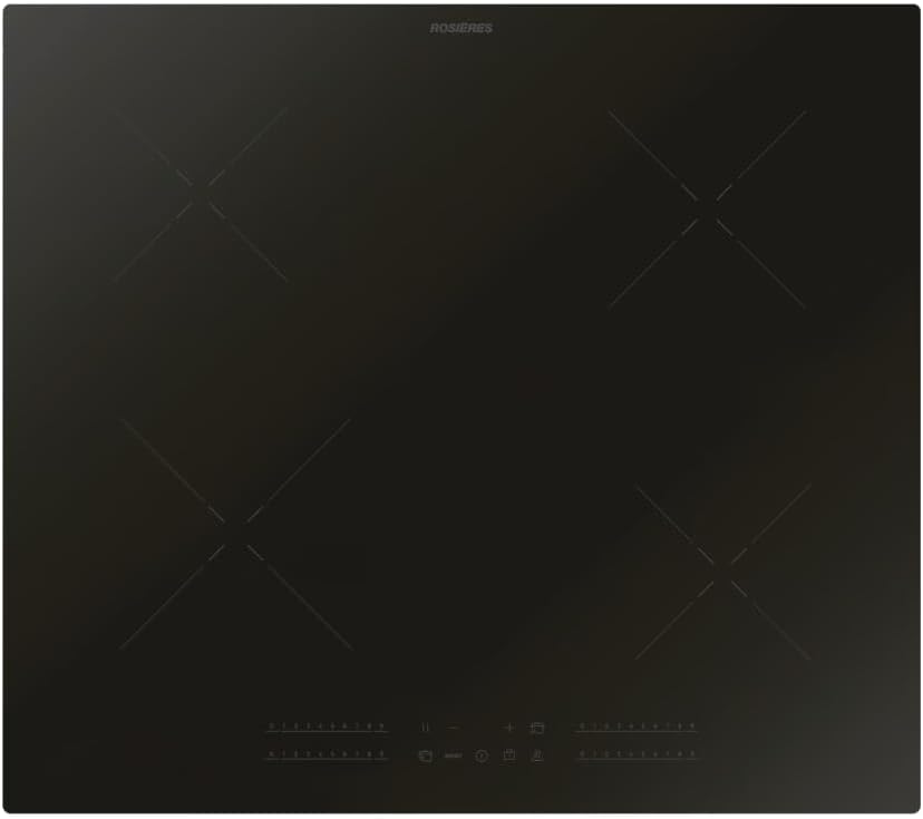 Rosières RI642CBB Sublime plaque induction - 4 foyers surface verre noir - commandes tactiles affichage numérique - double induction protection extinction et réglage fusion