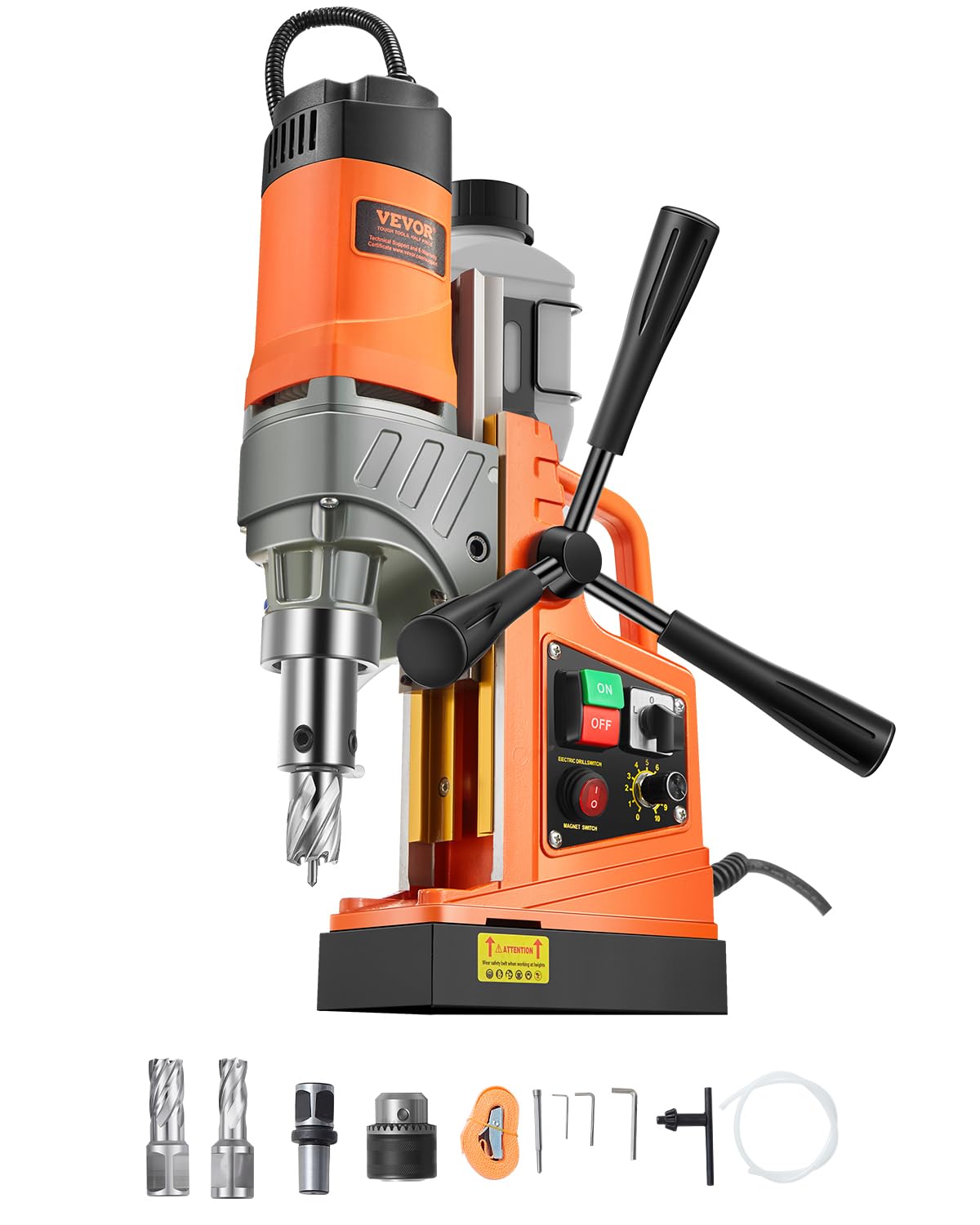 VEVOR perceuse magnétique portable 1450 W - Perçage 40 mm et force magnétique 12500 N - Vitesse variable jusqu'à 800 tr min - Machine métal 110 V pour construction