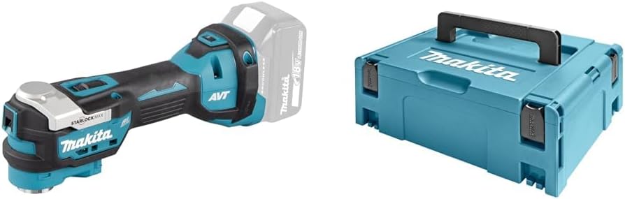 Makita DTM52Z outil multifonction sans fil 18 V LXT - Machine seule pour ponçage polissage affûtage ébavurage - Coffret MAKPAC 2 - Mallette 395 x 295 x 157 mm