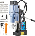 ZELCAN Perceuse magnétique 1550 W avec 11 forets - Force magnétique 13900 N - Alésage jusqu à 50 x 50 mm et 650 tr min - Vitesse variable rotation inverse