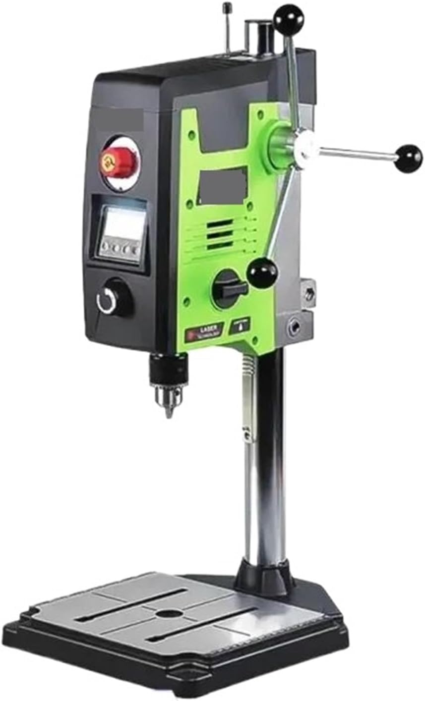 BINGNU perceuse à colonne établi - puissance 800 W pour travaux de perçage - 6 vitesses réglables - machine atelier compacte pour bricolage maintenance et fabrication